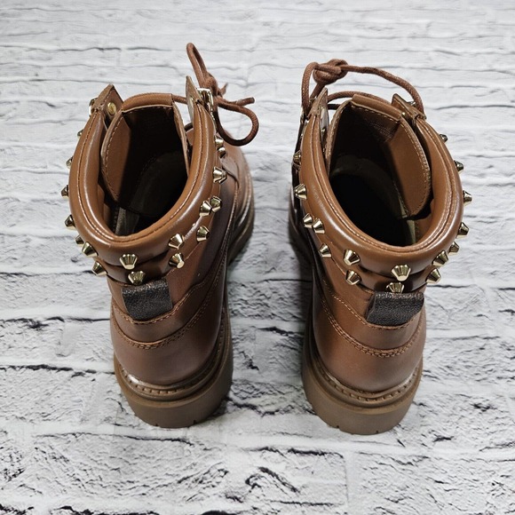 MICHAEL KORS Turner Astor Stud Brown Leather Boots WOMENS SIZE 10 - Picture 9 of 11
